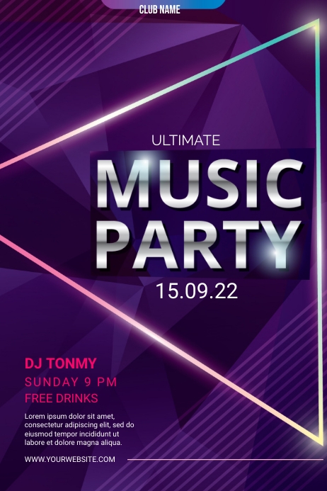 MUSIC PARTY POSTER TEMPLATE | PosterMyWall