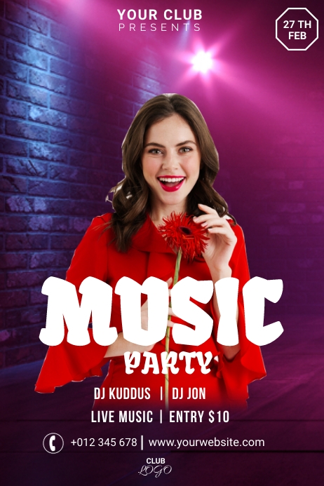 MUSIC PARTY POSTER TEMPLATE | PosterMyWall