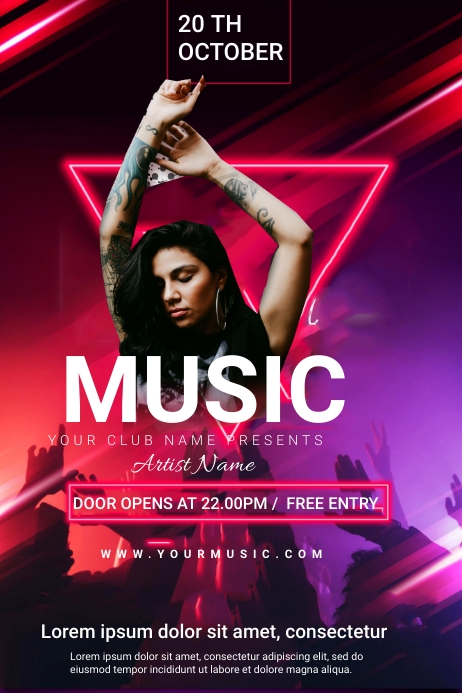 MUSIC PARTY POSTER TEMPLATE | PosterMyWall
