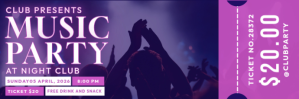 Music Party Ticket Email Header template