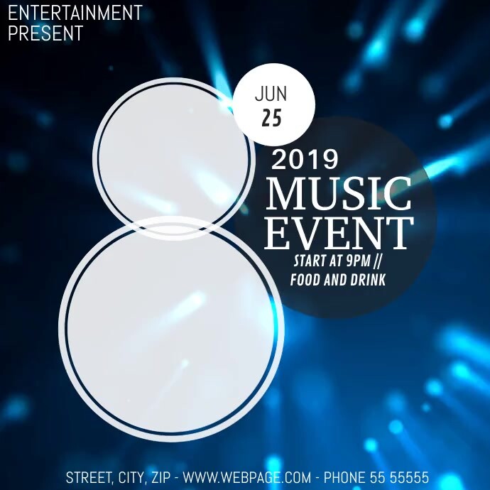 Music party video flyer template PosterMyWall