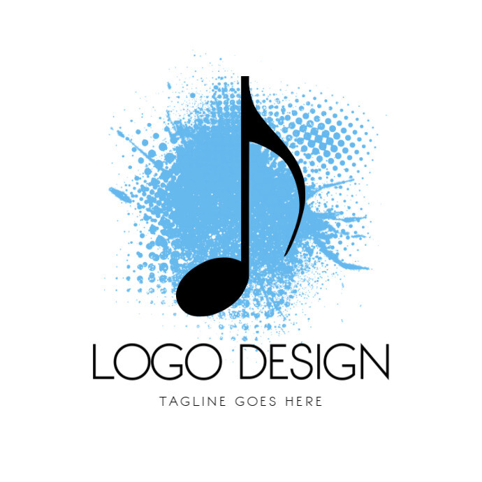 Music Production Logo Notes Design Template Logotyp