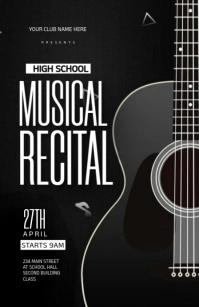 music recital Half Page Wide template