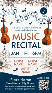 Music Recital Flyer Poster Ad Template Design Digital Display (9:16)