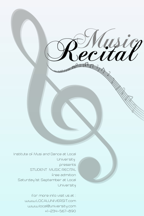 Music Recital Template Postermywall