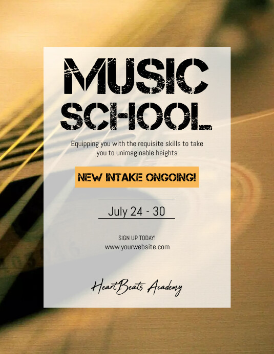 New Intake Poster Music School New Intake flyer Template | PosterMyWall
