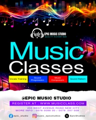 Music Singing classes lessons school advertisement promotion poster maker Editable flyer template Instagram Portrait