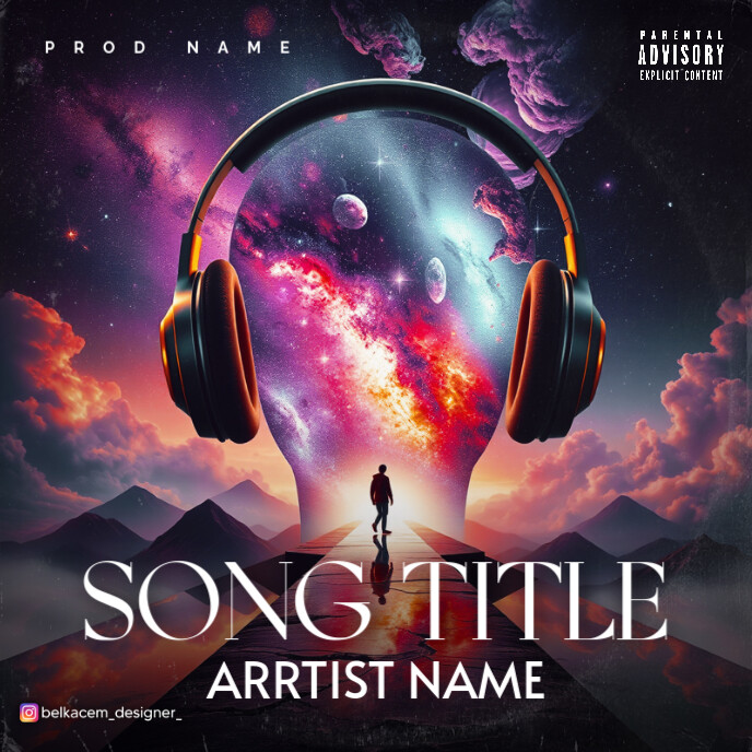 Music Space album cover art design mixtape template PosterMyWall