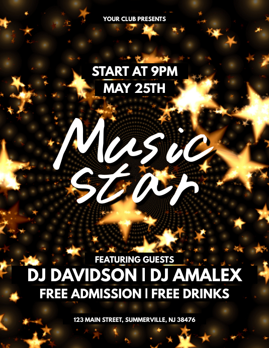 concert band flyer us letter templates postermywall star trivia flyers