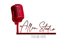 Music studio logo design medium rectangle Rectángulo Mediano template