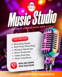 Music studio sound track recording production services online poster maker Editable flyer template Instagram Portrait