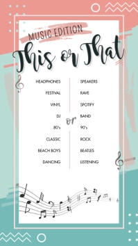 Music This or That Checklist Instagram Story template