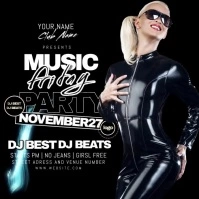 music tight fit party night club ad black Cuadrado (1:1) template