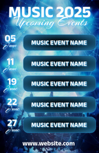 Music Concert Schedule Posters Template | PosterMyWall