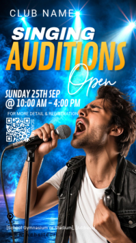 Blue Singing Auditions Historia de Instagram Template