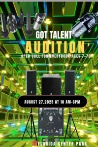 Musical audition poster Póster template