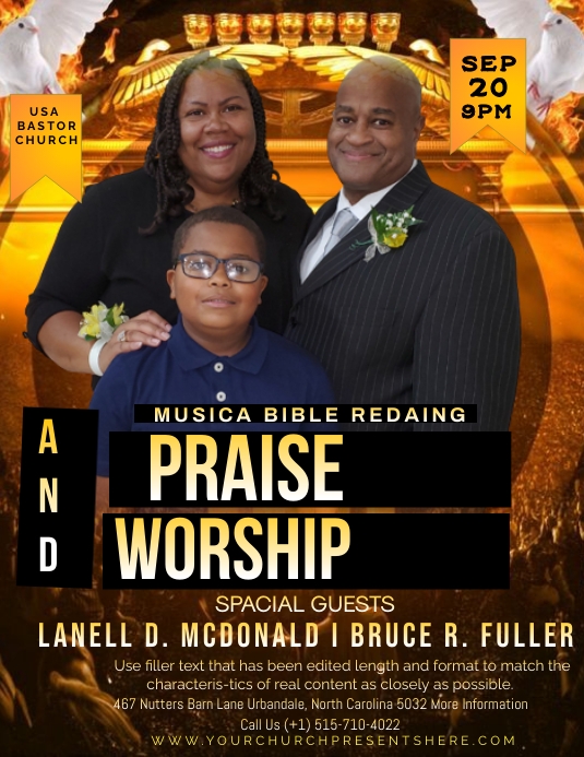 musical bible reading flyer, praise and wors Template | PosterMyWall