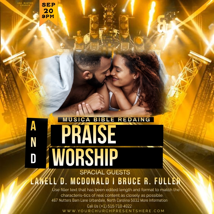 Plantilla de musical bible reading flyer, praise and wors | PosterMyWall