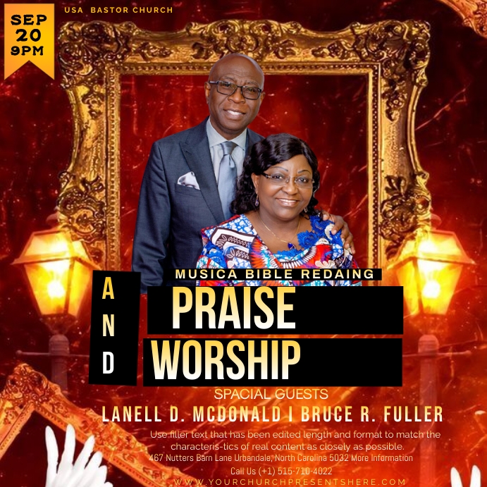 musical bible reading flyer, praise and wors Template | PosterMyWall
