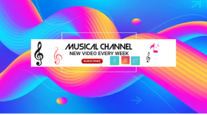 Blå Music Channel Promotion Coverfoto til YouTube-kanal Template