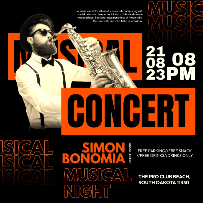 Concert Post Example Musical Concert Template | PosterMyWall