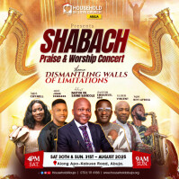 Yellow Praise and Worship Concert Iphosti le-Instagram Template