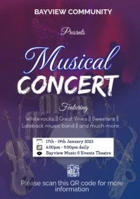 Musical concert flyer A5 template