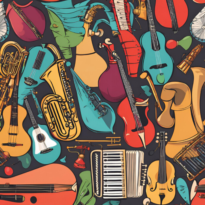 Musical Instrument Banner Art Instagram Post template