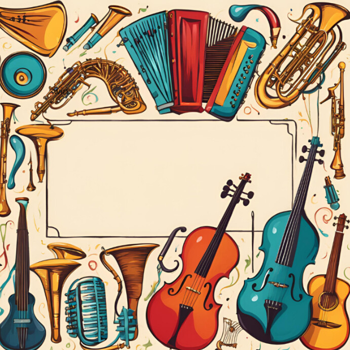 Obe Instrument Copy of Musical Instrument Painting Art | PosterMyWall