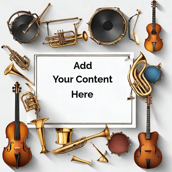 Musical Instruments Background Illustration Template | PosterMyWall