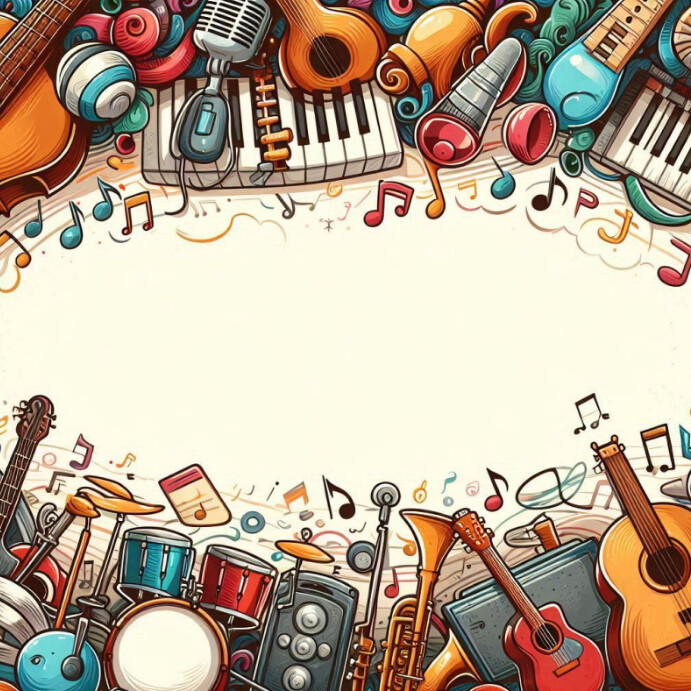 Musical Instruments Background Illustration Instagram 帖子 template