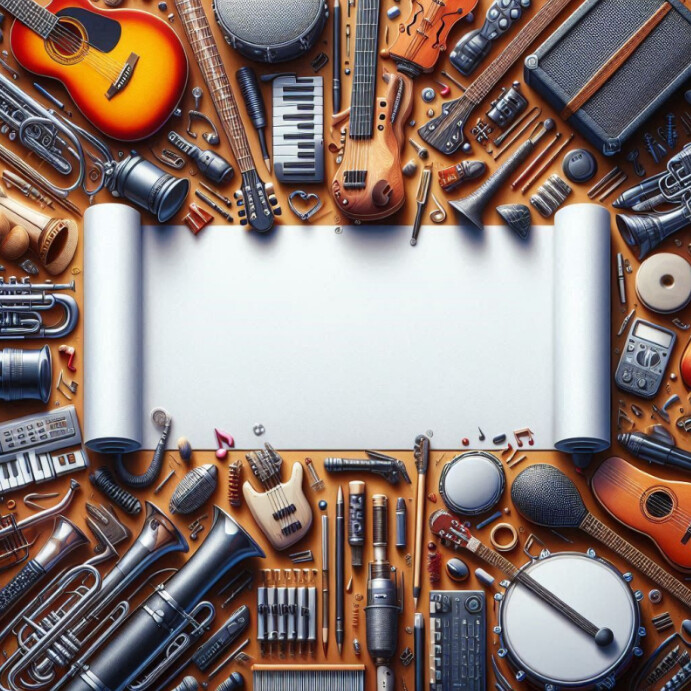 Musical Instruments Banner Template Instagram 帖子