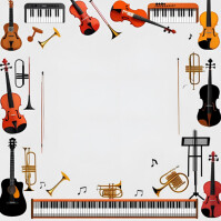 musical instruments design frame Instagram 帖子 template
