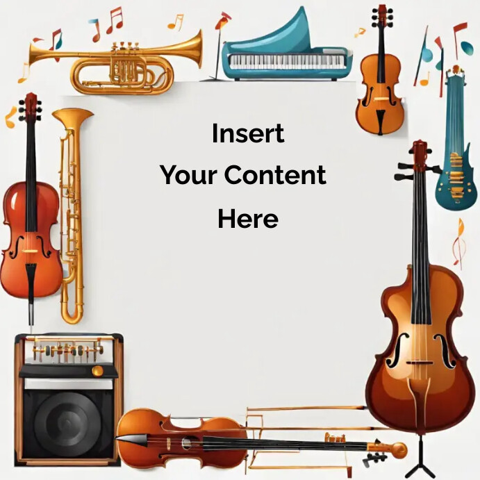 Musical Instruments Design Frame Template | PosterMyWall