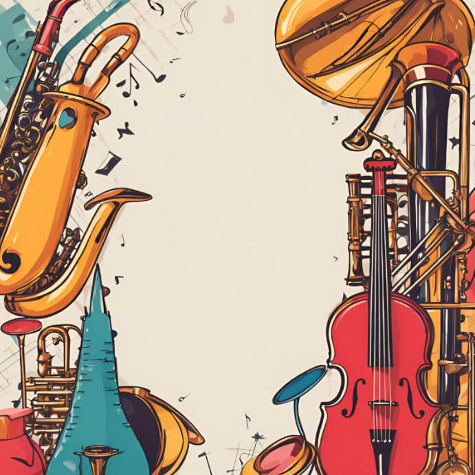 Musical Instruments Design Frame Template | PosterMyWall