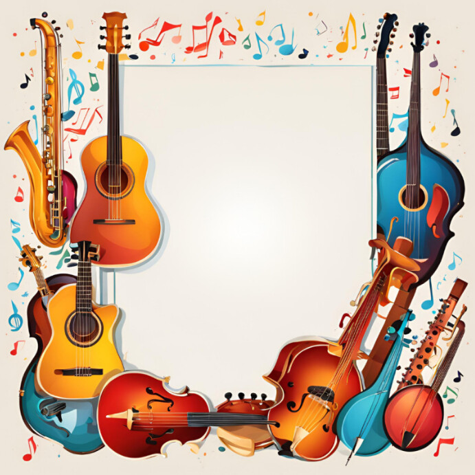 musical instruments design frame Template | PosterMyWall