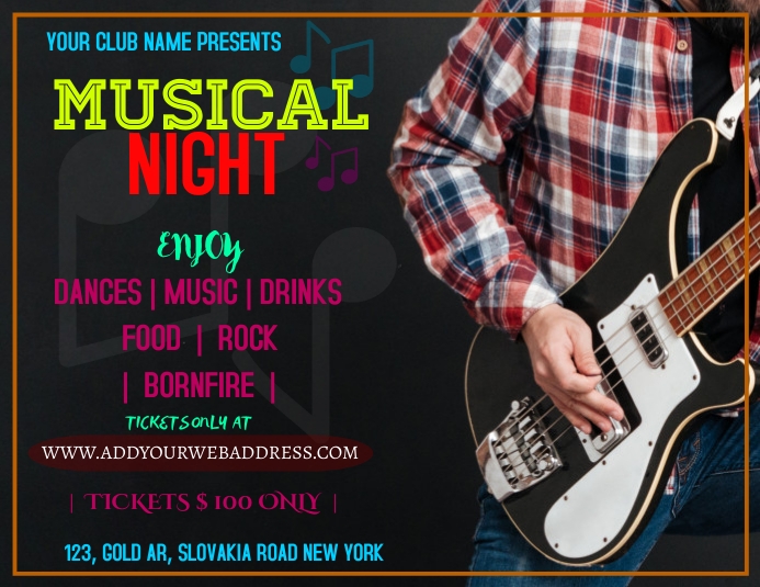 Musical Night Program Card Design MUSICAL NIGHT Template | PosterMyWall