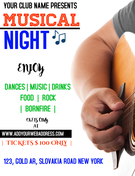 Musical Night Program Card Design MUSICAL NIGHT Template | PosterMyWall