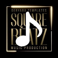 Musical Note Gold Music Square Logo Maker template