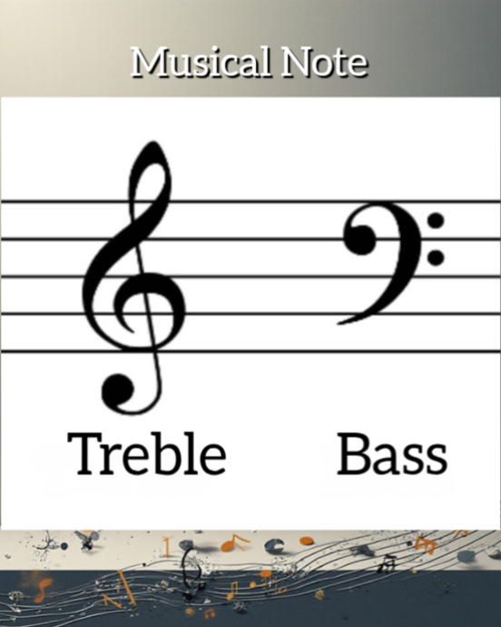 Musical Notes: Treble Bass Template | PosterMyWall