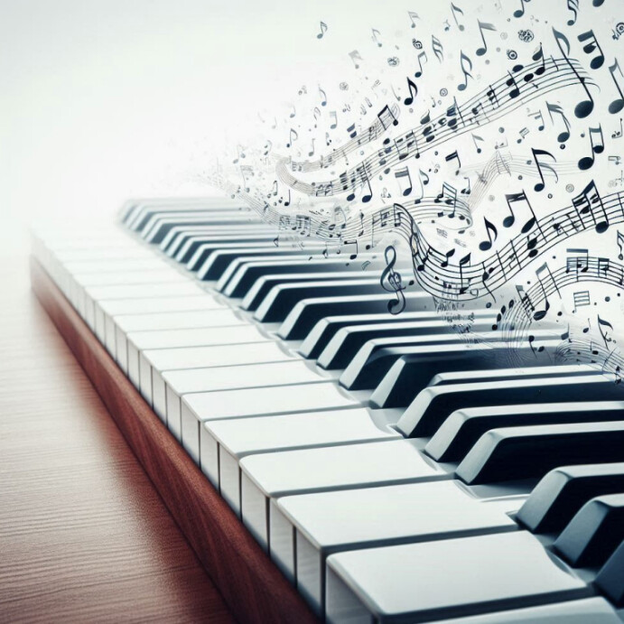 Current Note Banner Musical Notes and Keyboard Banner Template | PosterMyWall