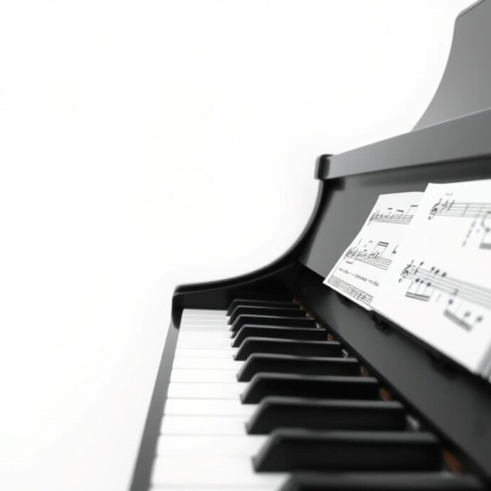 Musical Notes and Keyboard Banner Template Logo
