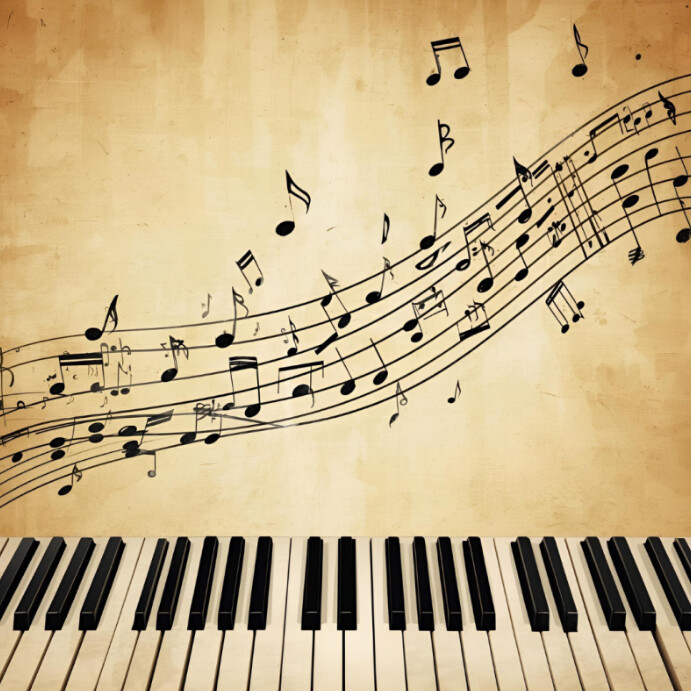 Current Note Banner Musical Notes and Keyboard Banner Template | PosterMyWall