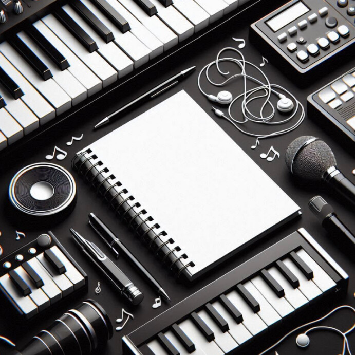 musical notes design template | music notes design Instagram Plasing