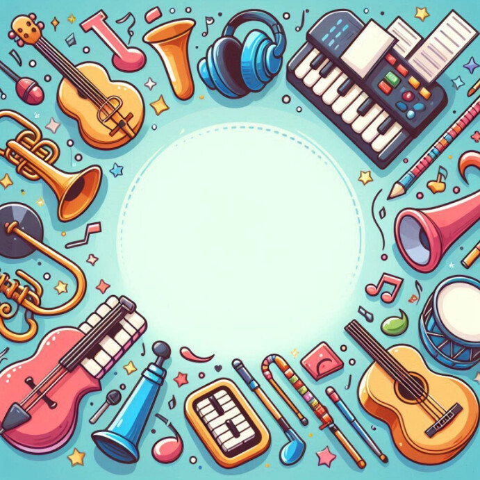 Musical Notes Design Template Instagram 帖子