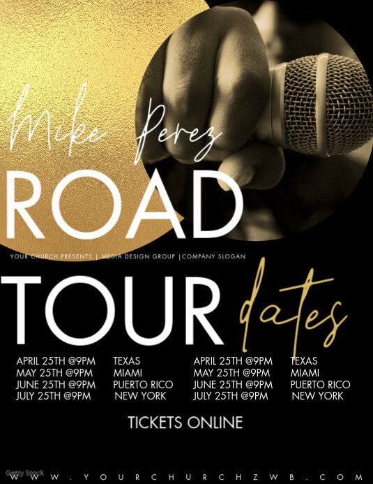 Musician Tour Dates Concert Flyer Template | PosterMyWall