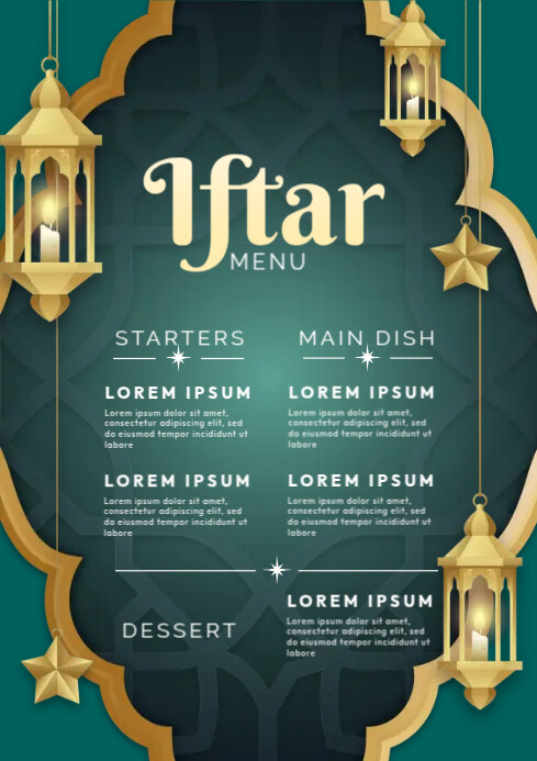 Muslim Menu Template | PosterMyWall