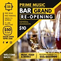 Mustard Bar Grand Reopening Video Ad Quadrat (1:1) template