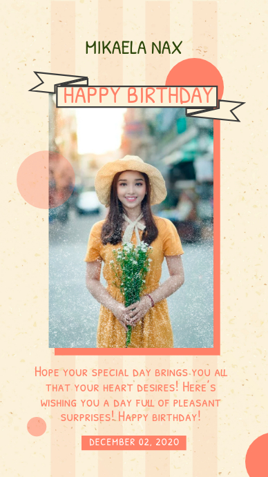 Mustard Modern Birthday Wish Instagram Story Instagram-Story template