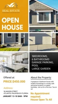 Mustard Real Estate Agency Open House Ad Digital Display (9:16) template